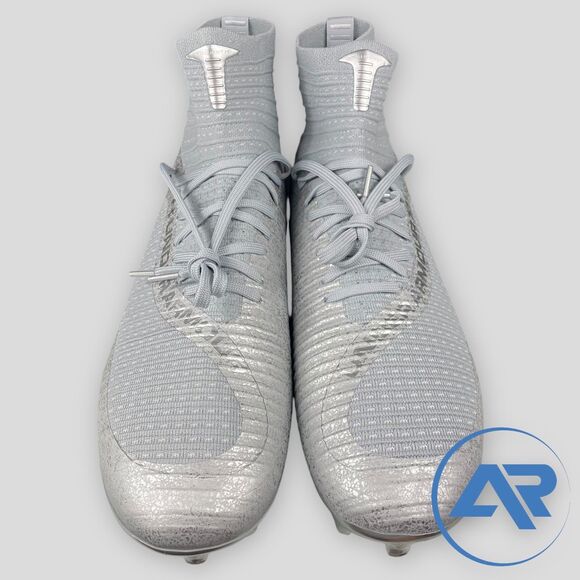 Under Armour Highlight 2 MC Men's Size 12 Gray Knit Football Cleats 3027304-099 - Picture 3 of 7